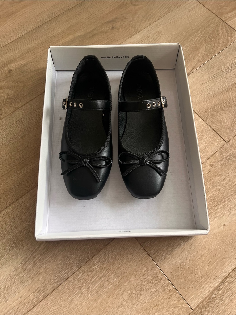 Cider Black Mary Jane Flats with Bow and Buckle Strap